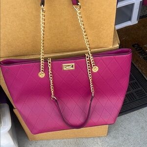 Elegant Pink Quilted Tote Bag